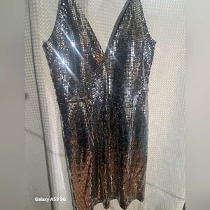 Dear Moon Sequin V-Neck Dress NWT